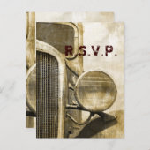 Rustikale LKW-Western Landzimmerhochzeit RSVP Einladungspostkarte (Vorne/Hinten)