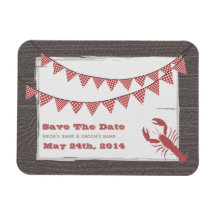 Rustikale Lobster & Gingham retten das Date Magnet