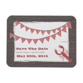 Rustikale Lobster & Gingham retten das Date Magnet