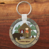 Rustikale Lodge-Camouflage: Schlüssel mit Bären Schlüsselanhänger (Vorderseite)