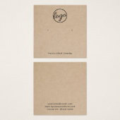 Rustikale Logo-Modern Ohrring-Holding-Karte (Vorne & Hinten)