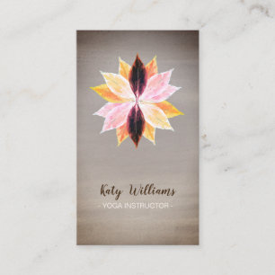 Rustikale Lotus Blume Yoga Holistische Medizin Visitenkarte