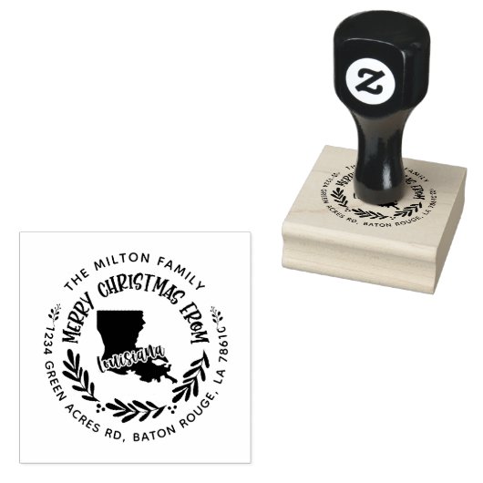 rustikale louisiana fröhliche Weihnachtsfeier Rück Gummistempel (Stempel)