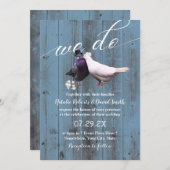 Rustikale Lovebirds machen wir dutzende blaue Barn Einladung (Vorne/Hinten)