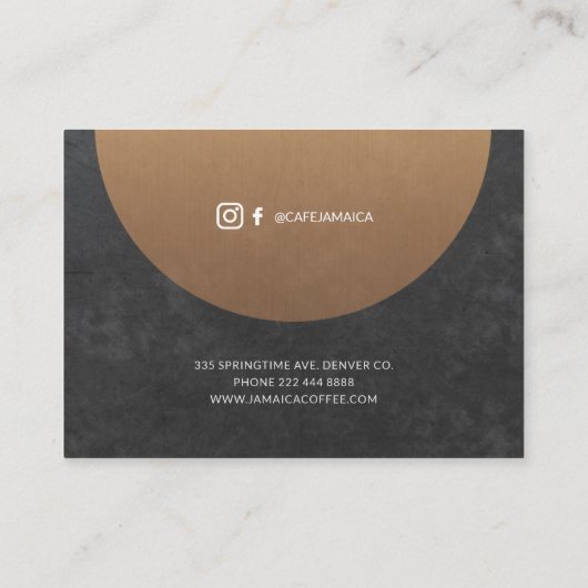 Rustikale Loyalität des Kaffeehauses Visitenkarte (Rückseite)