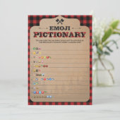 Rustikale Lumberjack Baby Dusche Emoji Pictionary (Stehend Vorderseite)