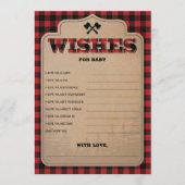 Rustikale Lumberjack Boy Babydusche Wünsche für Ba (Vorderseite)