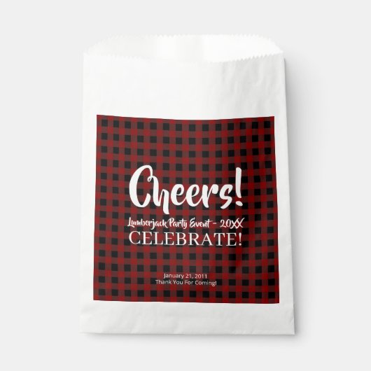 Rustikale Lumberjack Kariert Chefs Custom Celebrat Geschenktütchen (Vorderseite)