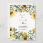 Rustikale Lush Sunflower Bouquet String Lights Einladung (Vorderseite)