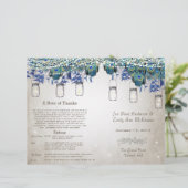 Rustikale Luxus-Mason-Jar-Pfau-Programm (Stehend Vorderseite)