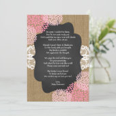 Rustikale Mädchen Babydusche danke Ihnen Notiz mit Einladung (Stehend Vorderseite)