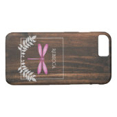 Rustikale Magenta Dragonfly Personalisiert Case-Mate iPhone Hülle (Rückseite (Horizontal))
