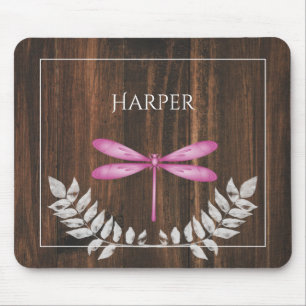 Rustikale Magenta Dragonfly Personalisiert Mouse P Mousepad