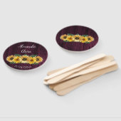 Rustikale Magenta Sonnenblume Gastgeschenk Hochzei Fächer (Non-assembled)