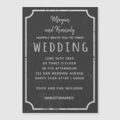 Rustikale Magnetplatten-Hochzeitseinladung Magnetkarte (Vorderseite)