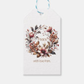 Rustikale Magnolia Kupfer-Kranz Geschenkanhänger (Vorderseite)