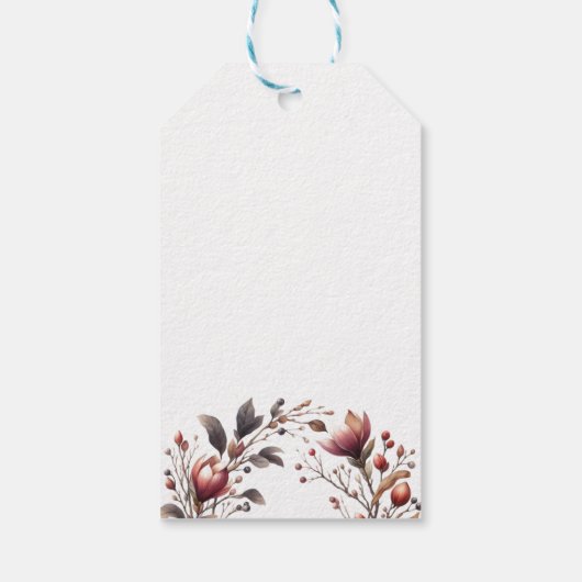 Rustikale Magnolia Kupfer-Kranz Geschenkanhänger (Rückseite)