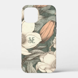 Rustikale Magnolien Bemalte Initialen Floral Botan Case-Mate iPhone Hülle