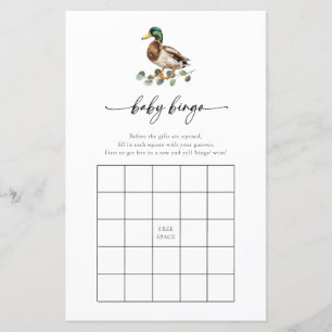 Rustikale Mallard Duck Baby Showroom Bingo Game Ca