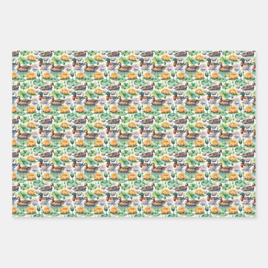 Rustikale Mallard-Enten auf Lilesee Pads Geschenkpapier Set (Vorderseite 3)