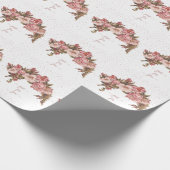 Rustikale Malvenblüten Geschenkpapier (Ecke)