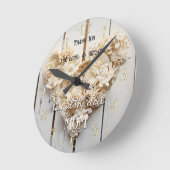 Rustikale Mama aus Holz Runde Wanduhr (Winkel)