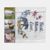 Rustikale Mama Bärenmütter Tag Drei Foto Fleecedecke (Vorderseite (Horizontal))