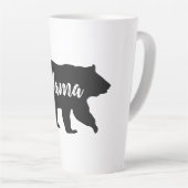 Rustikale Mama Bear Black and White Latte Tasse (Rechte Ecke)