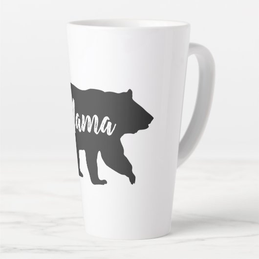 Rustikale Mama Bear Black and White Latte Tasse (Rechte Ecke)