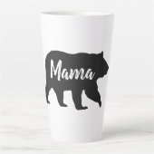 Rustikale Mama Bear Black and White Latte Tasse (Vorderseite)