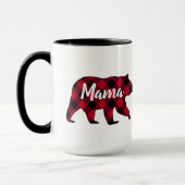 Rustikale Mama Bear Red Buffalo Karierte Tasse (Links)