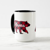 Rustikale Mama Bear Red Buffalo Karierte Tasse (Vorderseite Links)