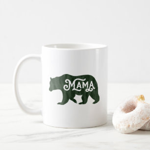 Rustikale Mama Bear Silhouette Typografie Kaffeetasse