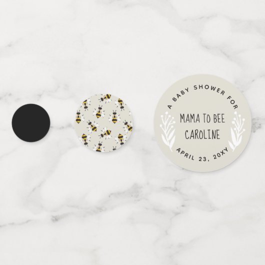 Rustikale Mama bis Bee Baby Duschecke Confetti Konfetti (Rückseiten)