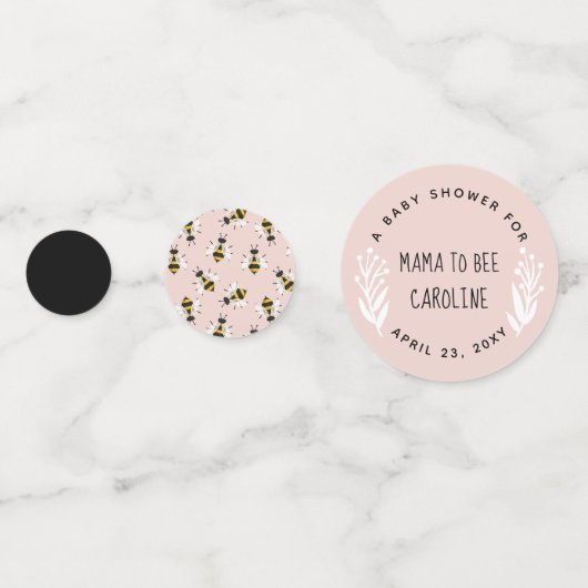 Rustikale Mama to Bee Baby Girl Duschtisch Confett Konfetti (Rückseiten)