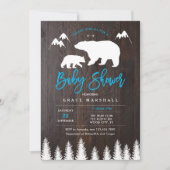 Rustikale Mama und Baby Bear Baby Dusche Einladung (Vorderseite)