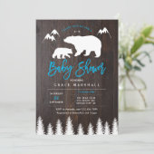 Rustikale Mama und Baby Bear Baby Dusche Einladung (Stehend Vorderseite)
