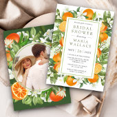 Rustikale Mandarine Citrus Orange Foto Brautparty Einladung