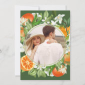 Rustikale Mandarine Citrus Orange Foto Hochzeit Save The Date (Rückseite)