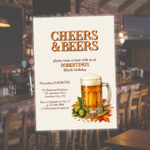 Rustikale Männer Cheers and Beers 50. Geburtstagsf