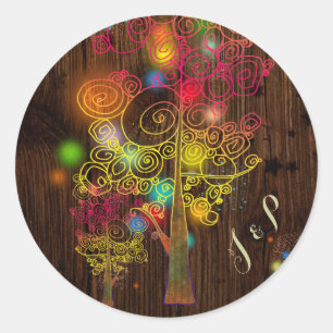 Rustikale Märchen-Gastgeschenk Hochzeit Runder Aufkleber