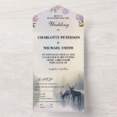 Rustikale Märchenfeier, bezaubernde Waldhochzeit All In One Einladung (Innen Boden)