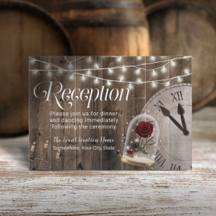 Rustikale Märchenhochzeit Rosenkuppel Empfang Einladung