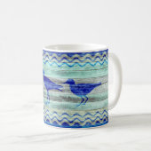 Rustikale Marine-Blau-Küstendekor-Flussuferläufer Kaffeetasse (VorderseiteRechts)