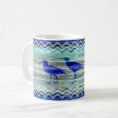 Rustikale Marine-Blau-Küstendekor-Flussuferläufer Kaffeetasse (Vorderseite Links)