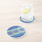 Rustikale Marine-Blau-Küstendekor-Schiffs-Räder Sandstein Untersetzer (Seite)