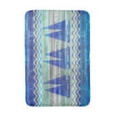 Rustikale Marine-Blau-Küstendekor-Segelboote Badematte (Vorderseite Vertikal)