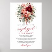 Rustikale marine Herbstblumen Hochzeit ohne Techni Poster (Vorne)