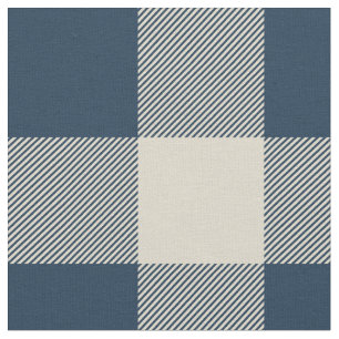 Rustikale Marine und Beige Buffalo Kariert Stoff