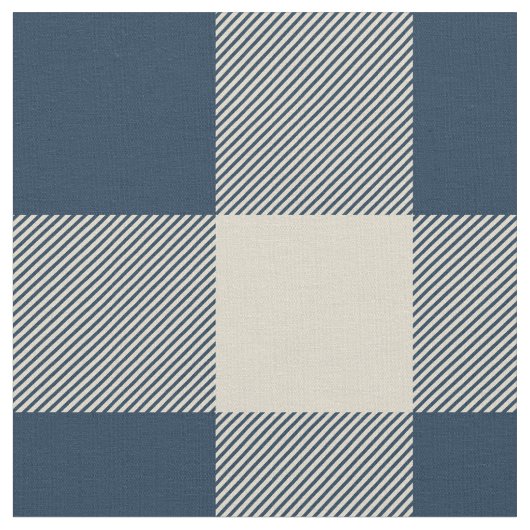 Rustikale Marine und Beige Buffalo Kariert Stoff (Nahaufnahme)